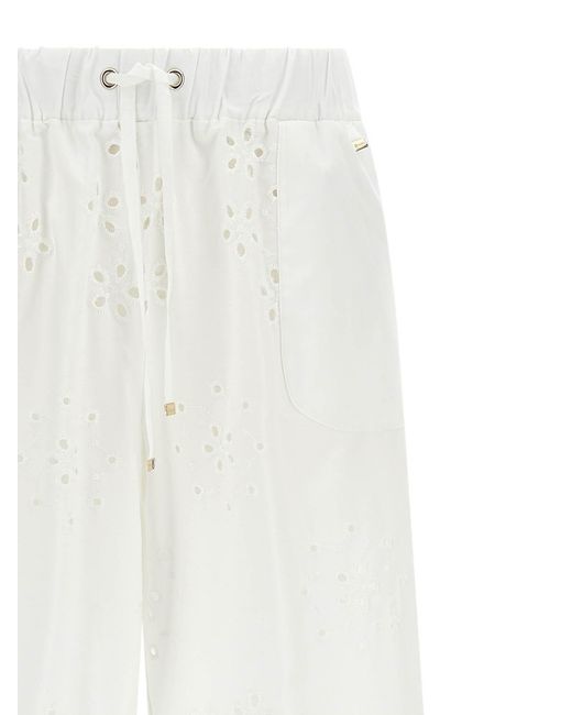 Herno White Cotton Casual Pants