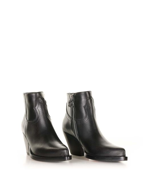 Sonora Boots Black Texan Jalapegno Leather Ankle Boot