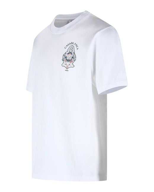 Casablanca White Hotel Emblem' Cotton T-Shirt for men