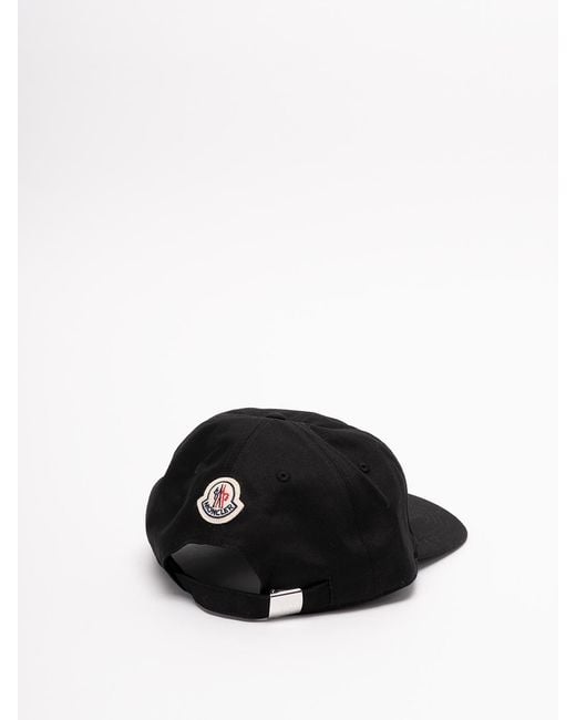 Moncler Black Baseball Cap for men