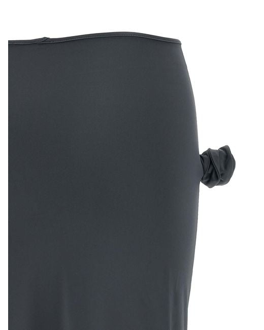 Coperni Black Flower Skirt