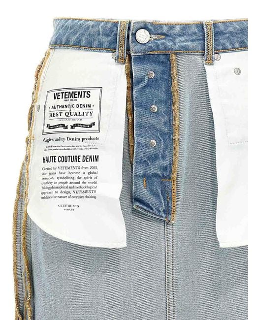 Vetements Gray Inside-Out Skirt