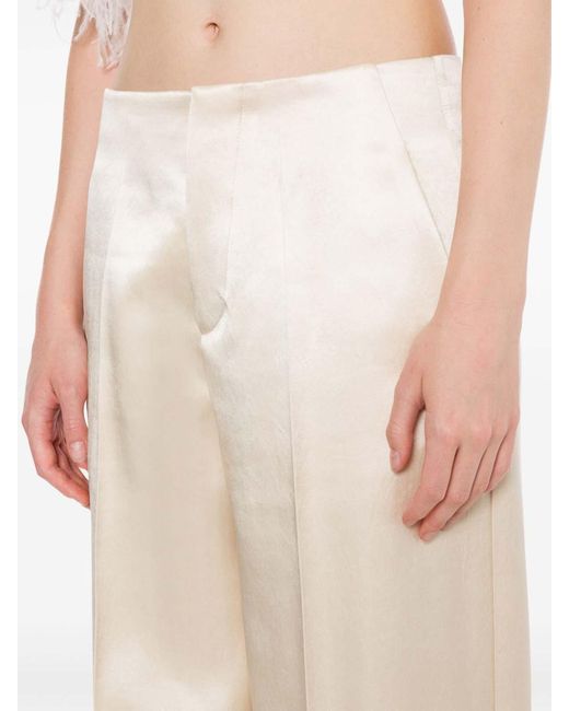 Philosophy Di Lorenzo Serafini White Wide Satin Trousers
