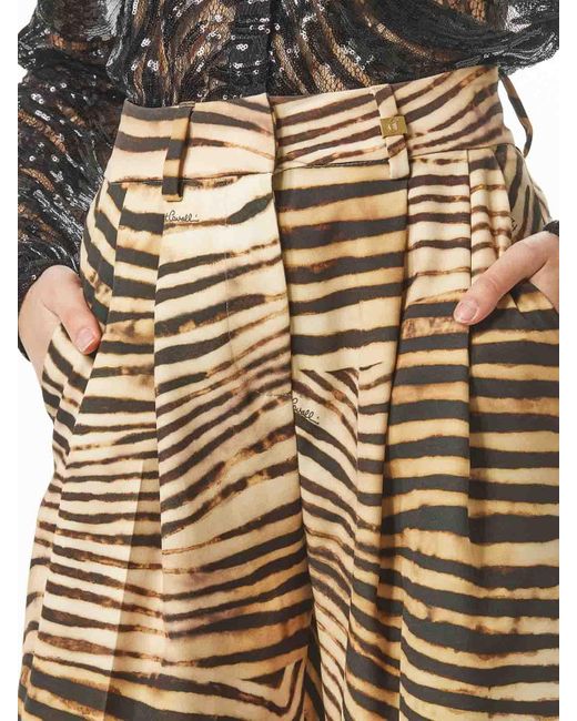 Just Cavalli White Pantalone Completo Cady Animalier