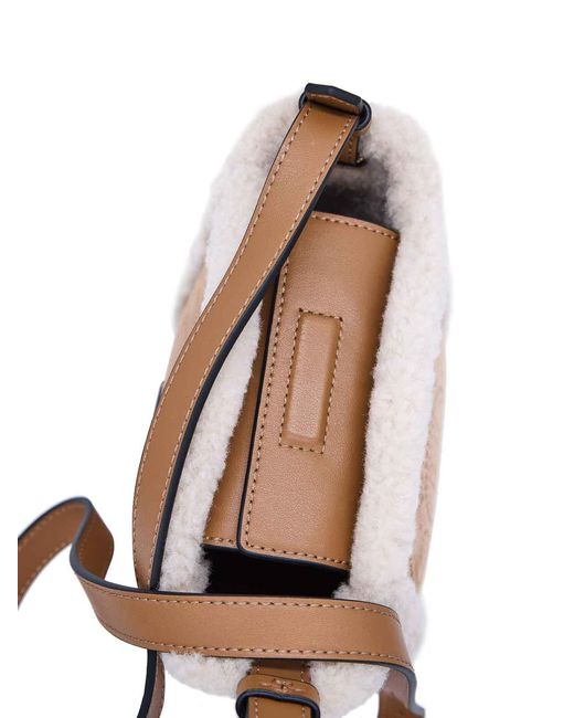 Karl Lagerfeld Natural K/Circle Small Shearling Shoulderbag
