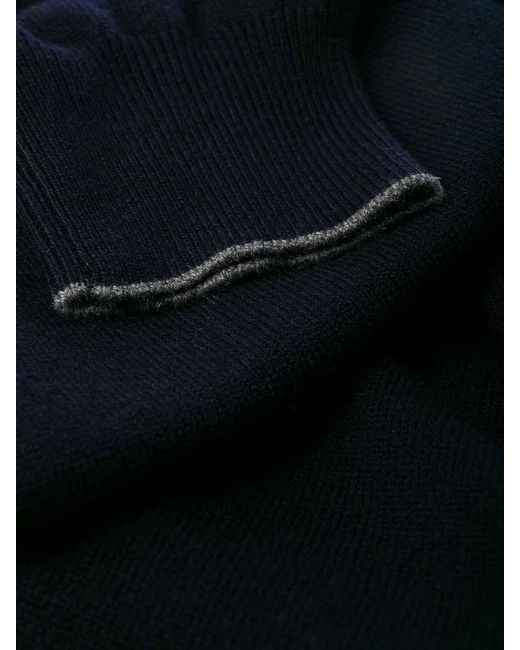 Brunello Cucinelli Blue Knitted Pullover for men