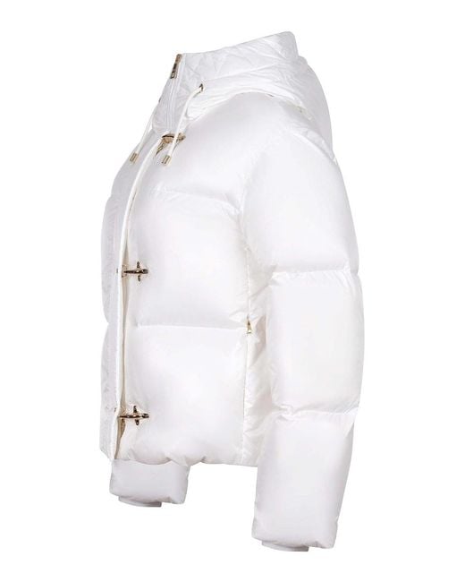 Fay White Down Jacket Made Of Nylon