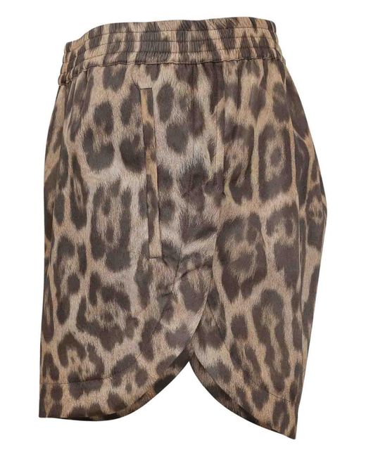 Stella McCartney Brown Leopard Print Shorts