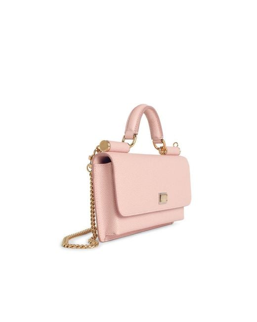 Dolce & Gabbana Pink Mini Calf Leather Dauphine