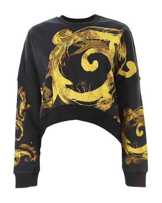 Versace Jeans Couture Black Watercolor Baroque Sweatshirt