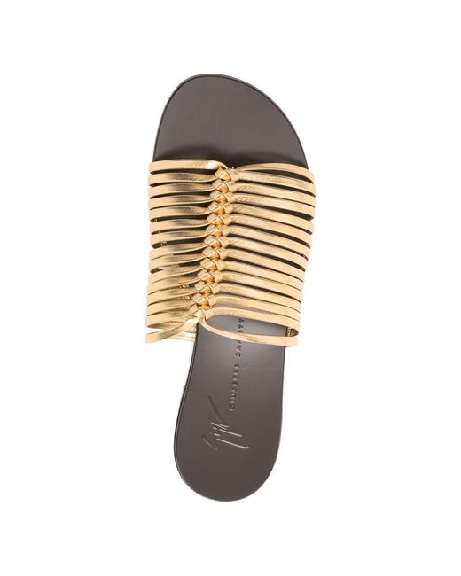 Giuseppe Zanotti Metallic Savoia Flat Sandals