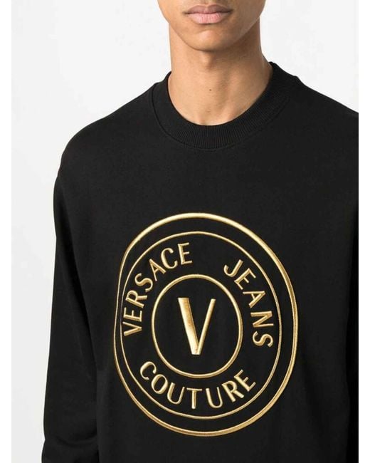 Versace Gray Embroidered-logo Sweatshirt for men