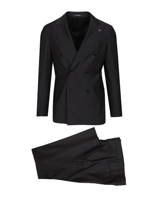 Tagliatore Black Vesuvius Double-Breasted Suit for men