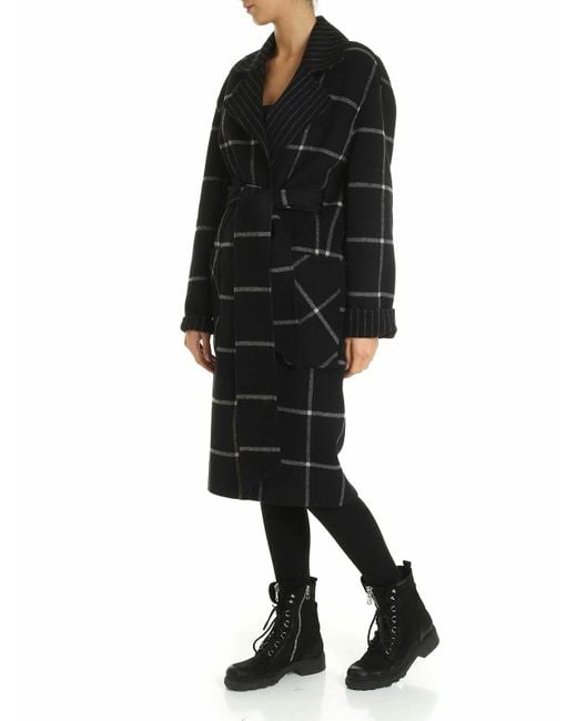 Karl Lagerfeld Black Double Face Coat