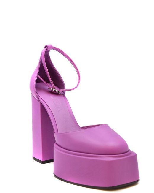 3Juin Purple Leather Pumps