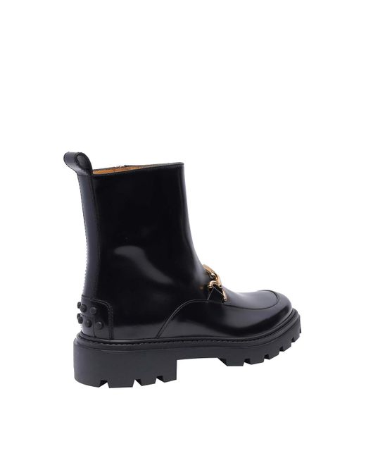 Tod's Black Leather Booties