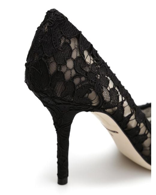 Dolce & Gabbana Black Lace Pumps With Brooch Detailing