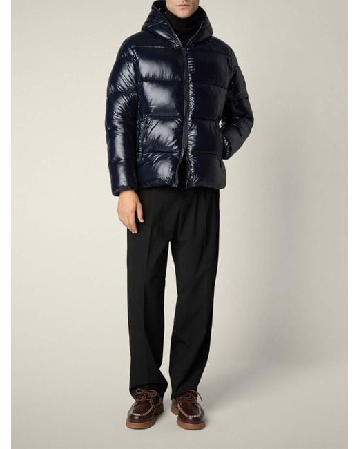 Save The Duck Blue Edgard Down Jacket With Laqu Finish for men