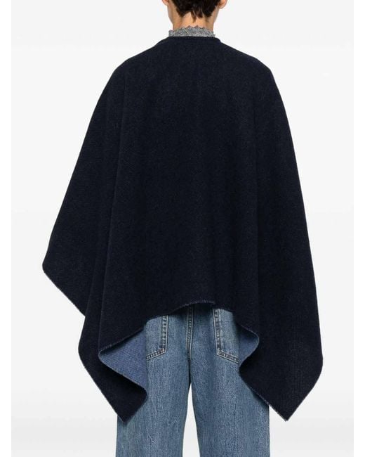 Emporio Armani Blue Wool Cape