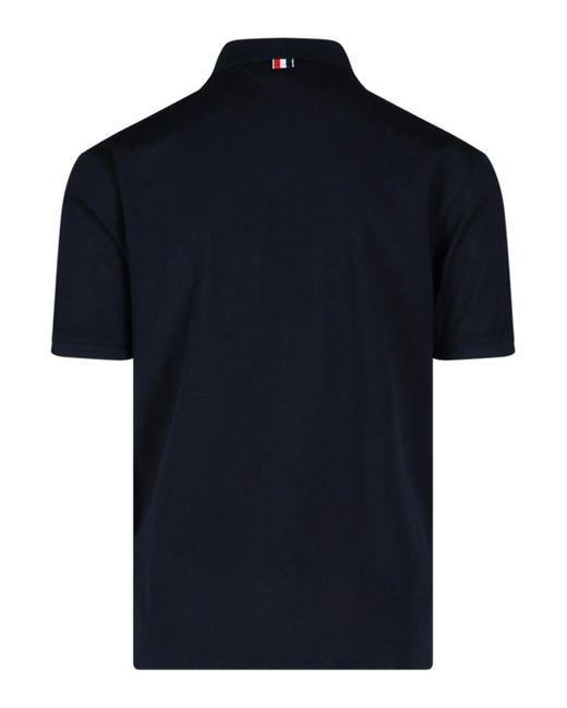 Thom Browne Blue Logo Polo for men