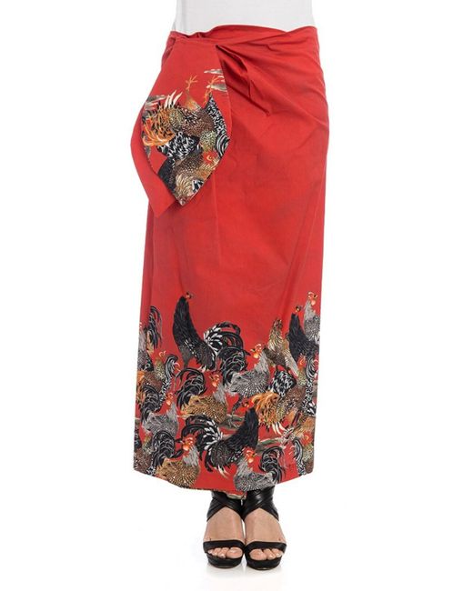 Stella Jean Red Limpida Skirt