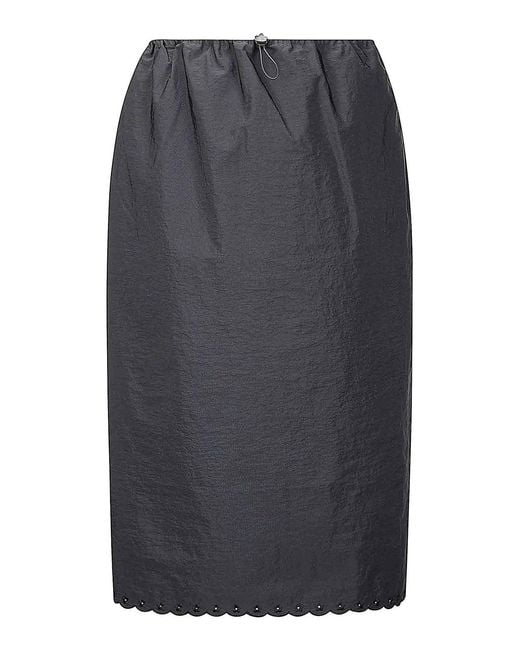 CECILIE BAHNSEN Gray Cbbria Skirt Embroidered Taffeta