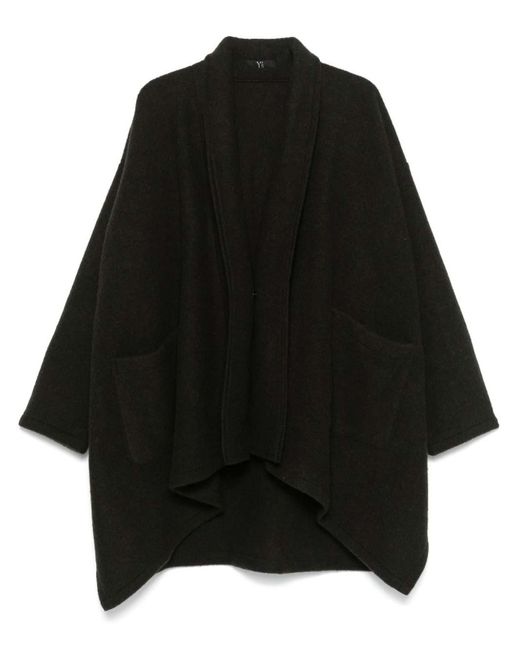 Y's Yohji Yamamoto Black Y-Front Drape Cardigan