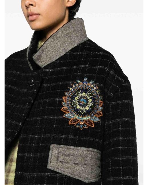 Etro Black Wool Blend Cropped Jacket