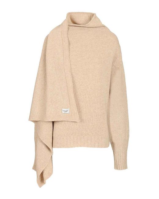 The Attico Natural Sweater With Draped Details
