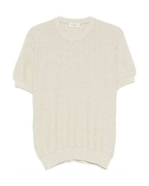 Piacenza 1733 White Short Sleeve Crew-Neck Sweater for men