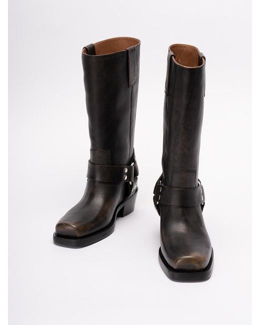 Paris Texas Black `Roxy` Leather Boots