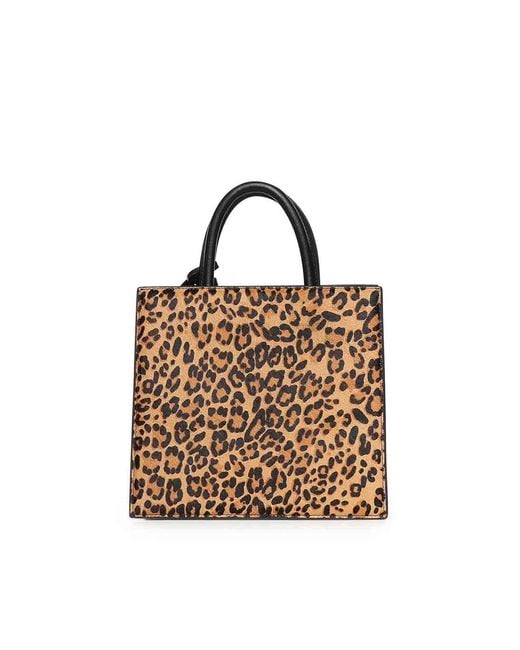 Mc2 Saint Barth Blue Leopard Print Midi Shopper Bag