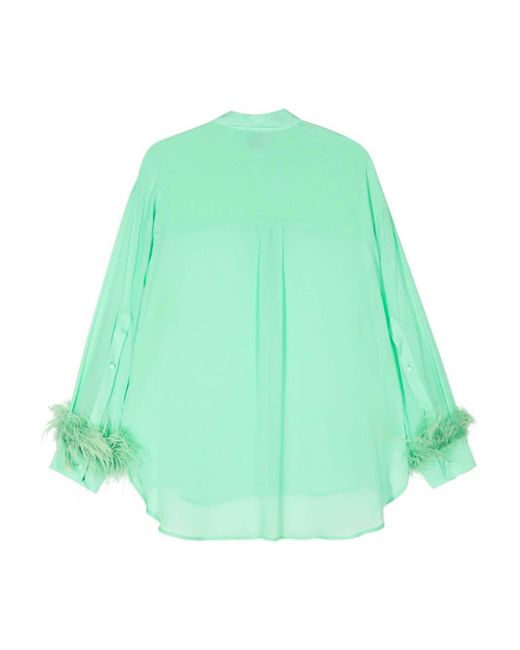 Pinko Green Shirt With Feathers