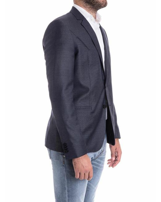 Karl Lagerfeld Blue Wool And Silk Jacket for men