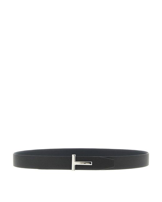 Tom Ford White Hammered Reversible Belt for men