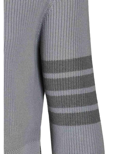Thom Browne Gray Cotton Sweater for men
