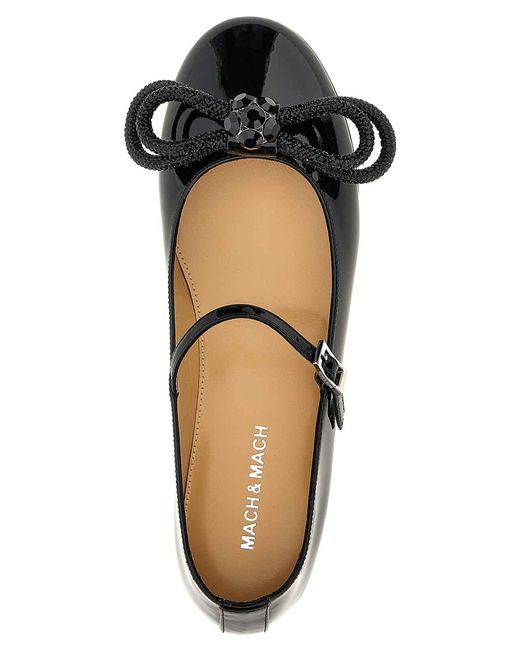 Mach & Mach Black Double Bow Ballet Flats