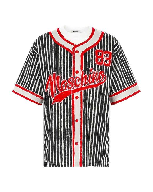 Moschino Red Trompe-'œIl Print T-Shirt for men