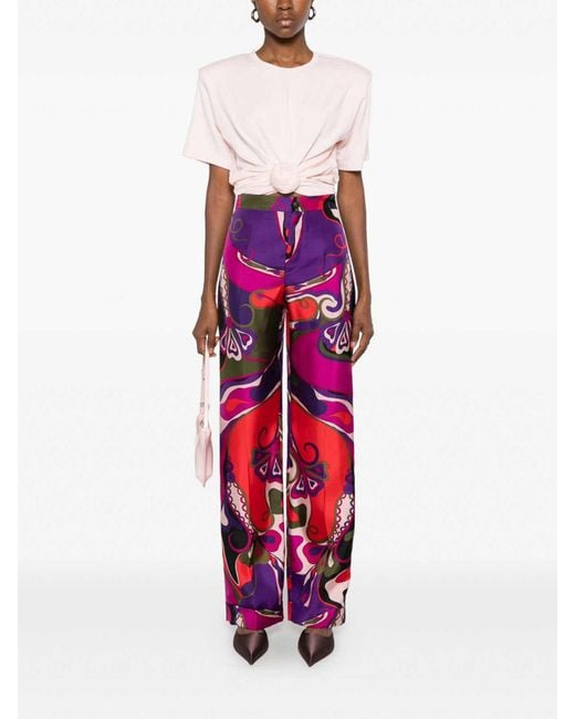 Emilio Pucci Purple Orchidee-Print Pajama Trousers