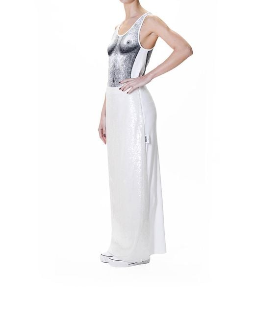 Moschino White Gonna Paillettes