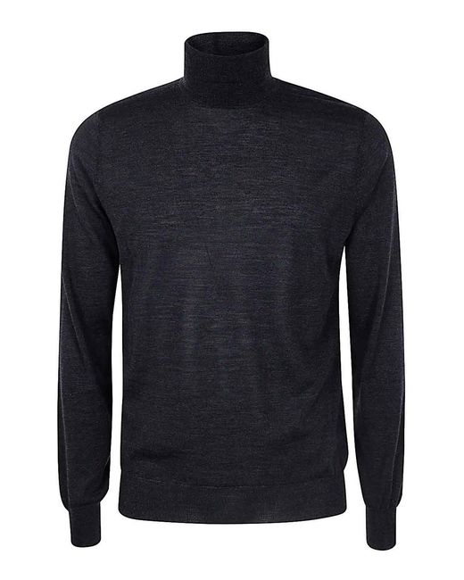 FILIPPO DE LAURENTIIS Blue Long Sleeves Merinos Turtleneck for men