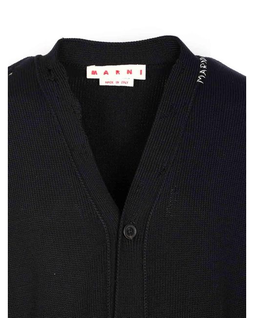 Marni Blue Knitted Cardigan With Buttons Closure for men