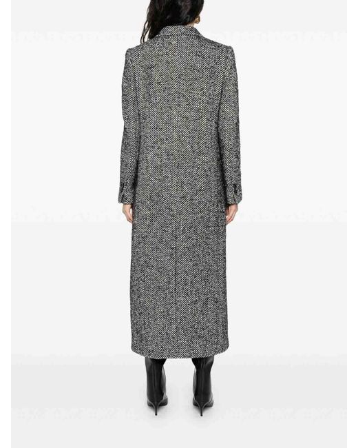 Dolce & Gabbana Gray Dolce & Gabbana Wool Double-Breasted Coat