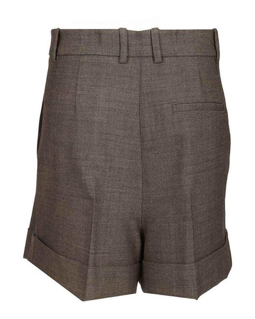 P.A.R.O.S.H. Gray Wool Blend Pleated Shorts
