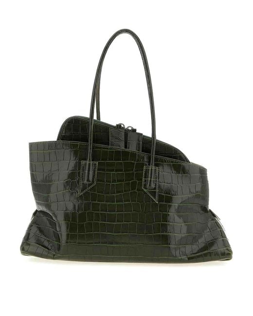 The Attico Black La Passeggiata Medium Shoulder Bag