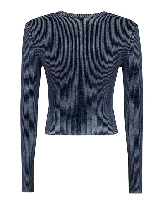 DIESEL Blue Ribbed Knit Top