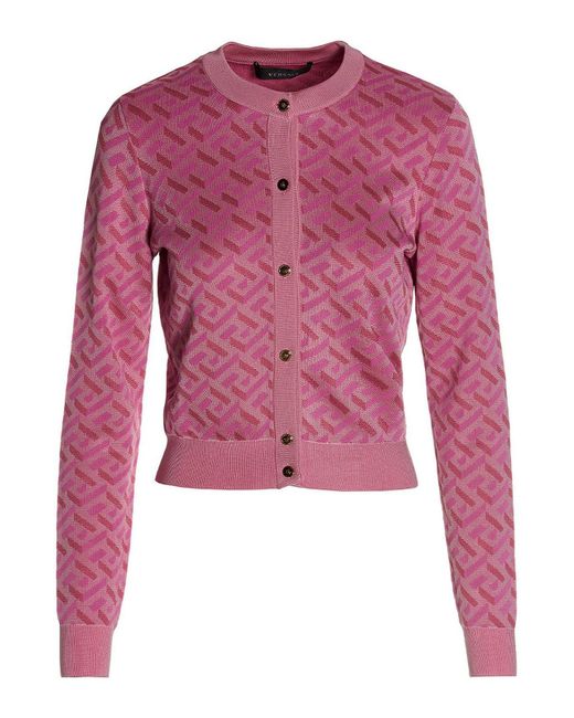 Versace Pink Cardigan La Greca