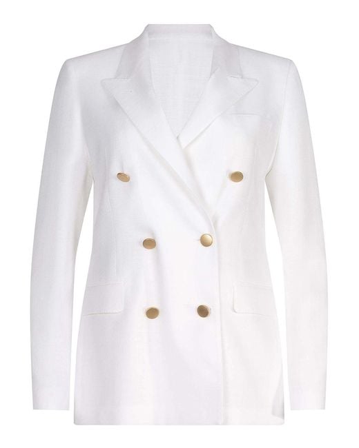 Tagliatore White Double-Breasted Jacket