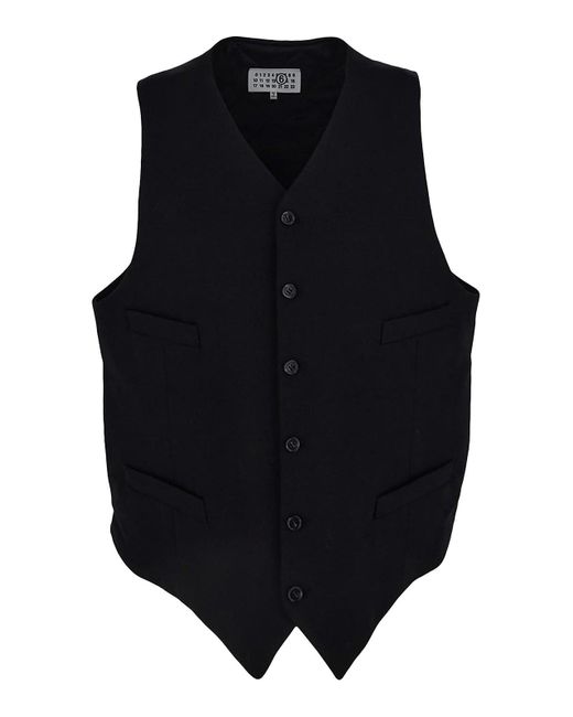 MM6 by Maison Martin Margiela Blue Gilet With Buttons