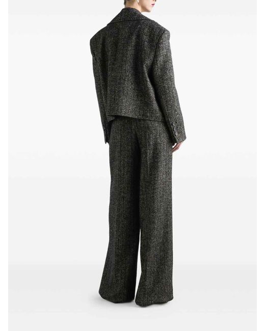 Dolce & Gabbana Black Double-Breasted Pinstriped Jacket